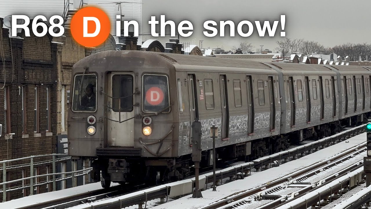 Thej Train R68 ᴴᴰ⁶⁰ ᴴᴰᴿ NYC Subway: R68 (D) Trains in the Snow @ 55th Street (01/06 ...