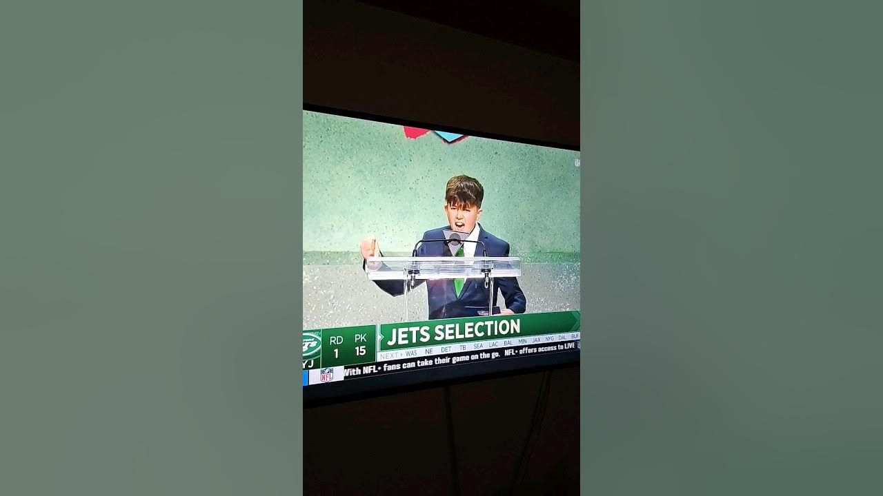 Kid is PUMPED to announce Jets pick nyjetsnews jets newyorkjets nfl