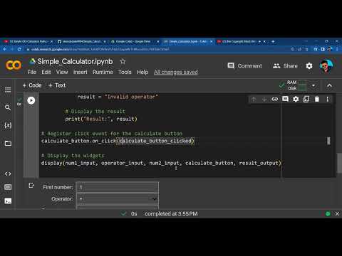 Simple Calculator  Google Colab Python