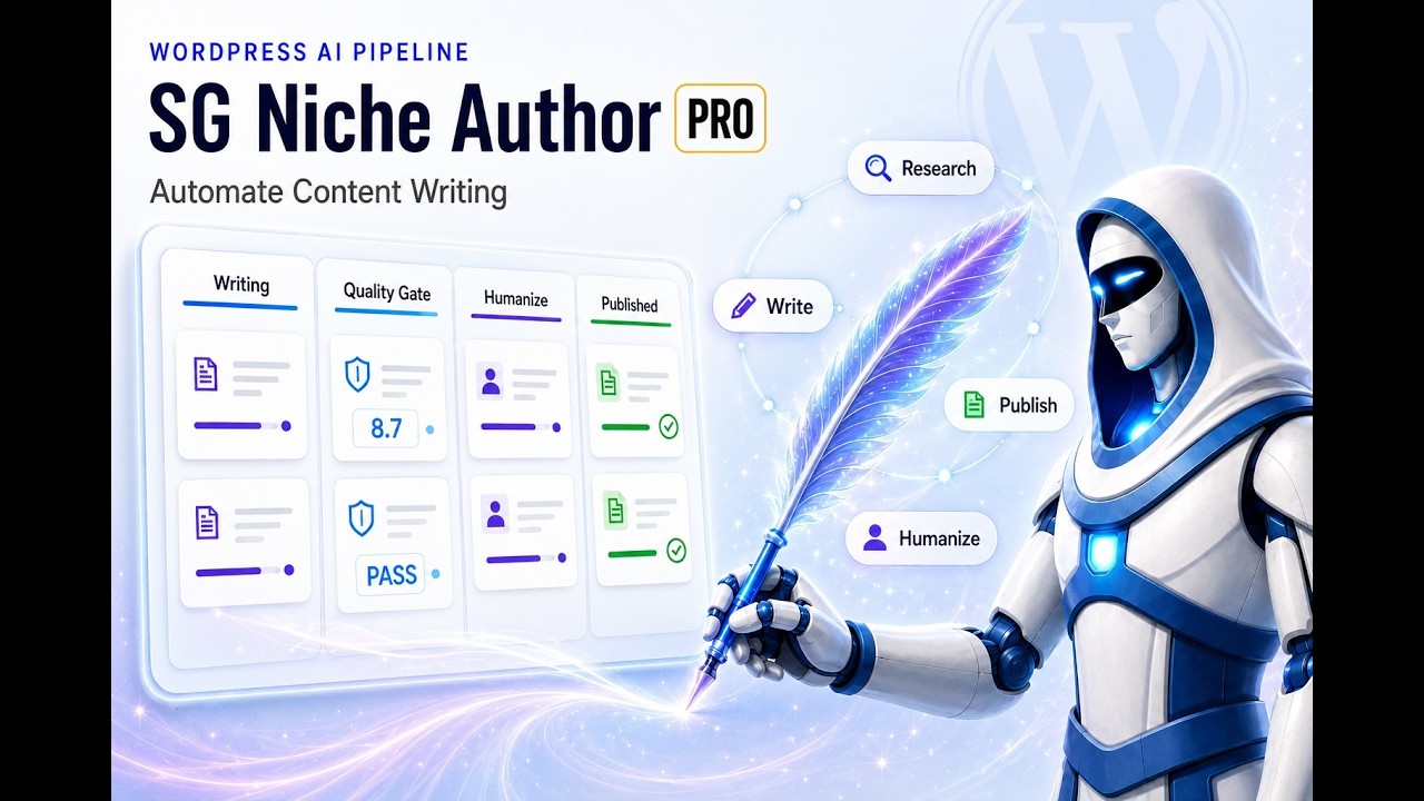 SG Niche Author for WordPress intro video preview