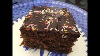 Moist chocolate cake with ganache