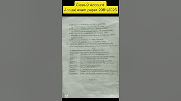 Class 9 Account Annual exam questions paper 2081/2025