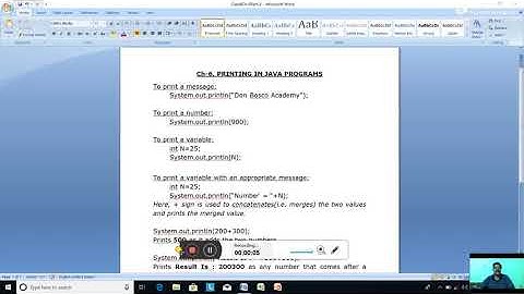 Class-8. Computer Applications. Ch-6. Printing in Java Programs. Date-28/8/2020.