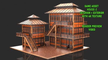 Medieval Japanese House 2 - 3d Game Asset House - Realistic 3d Rendering