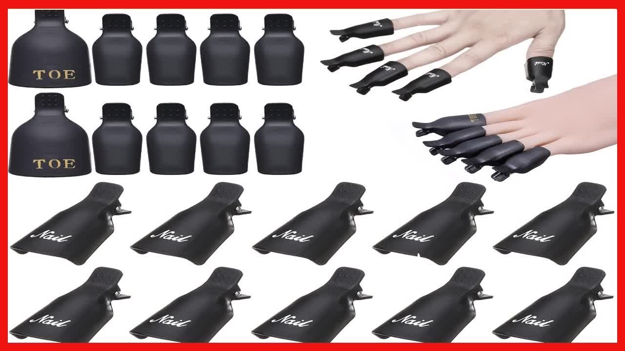 Akstore 20 PCS Nail Polish Remover Clips,Toenail and Finger Gel Nail Polish Remover Clips Acrylic