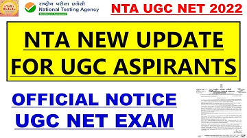 Nta new update for ugc aspirants official Notice ugc net exam #studybharat #Amanvohra #9888523440