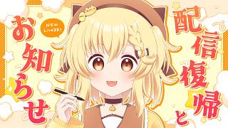 【新衣装おひろめ】やぬし配信復帰！今後の活動についてお知らせにゃ【VTuber】