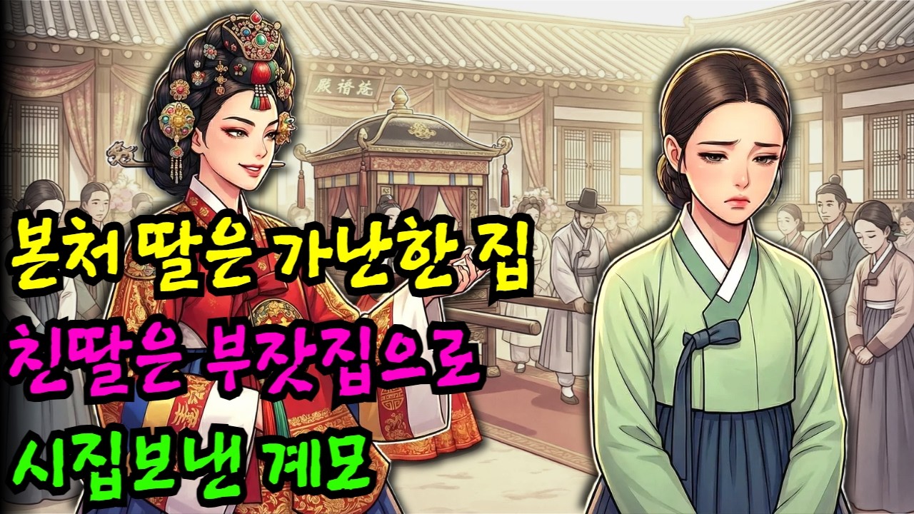 본처의 딸은 가난한 집으로 시집보내고, 친딸은 본처 딸의 자리를 빼앗아 부잣집에 시집보낸 계모 | 야담.민담.전설.설화.옛날이야기.오디오북