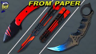 How to make KNIFE BUTTERFLY | KERAMBIT | KNIFE SCORPION STANDOFF 2 out of paper. DIY paper knife.