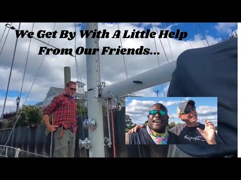 GREAT FRIENDS Help us take down our Sails and we SLAY  at the Norwalk Fishing Pier. Part 3 in CT! ⛵