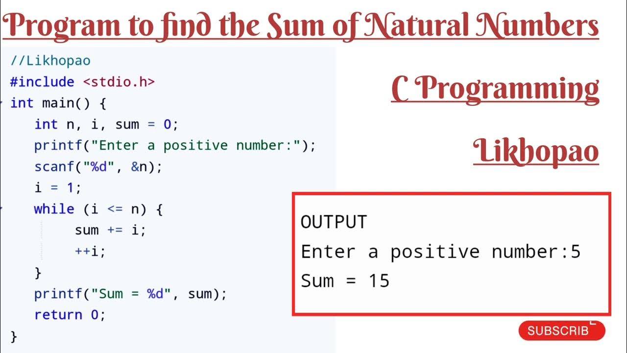WAP To Calculate Sum Of Natural Numbers Using While Loop Likhopao wap-to-calculate-sum-of-natural-numbers-using-while-loop-likhopao