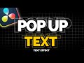 How To Create POPUP TEXT Animation In Davinci Resolve | Mr Beast Text Effect In Davinci Resolve 18