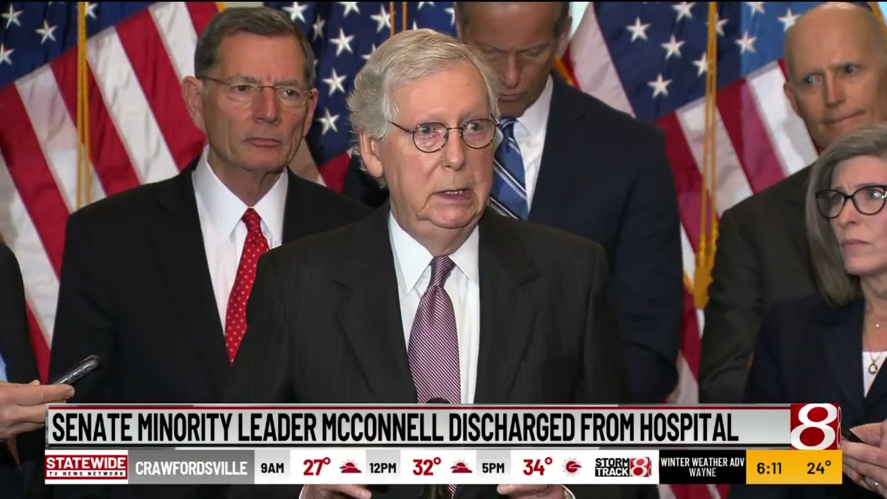 Senate Minority Leader Mitch McConnell discharged from hospital after fall