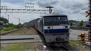 【山陽線の長い貨物列車】JR貨物 EF210 314[吹]+コキ26B