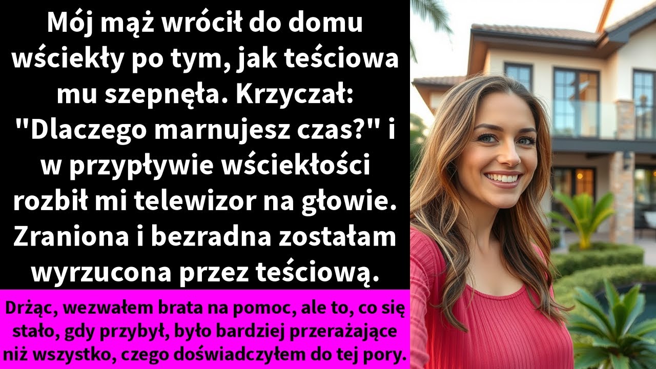 Siedziałam spokojnie w salonie, gdy mój mąż wtargnął do domu, a jego matka szepnęła mu coś do ucha. W jednej chwili jego twarz pociemniała z wściekłości. Krzyknął do mnie: „Dlaczego marnujesz...