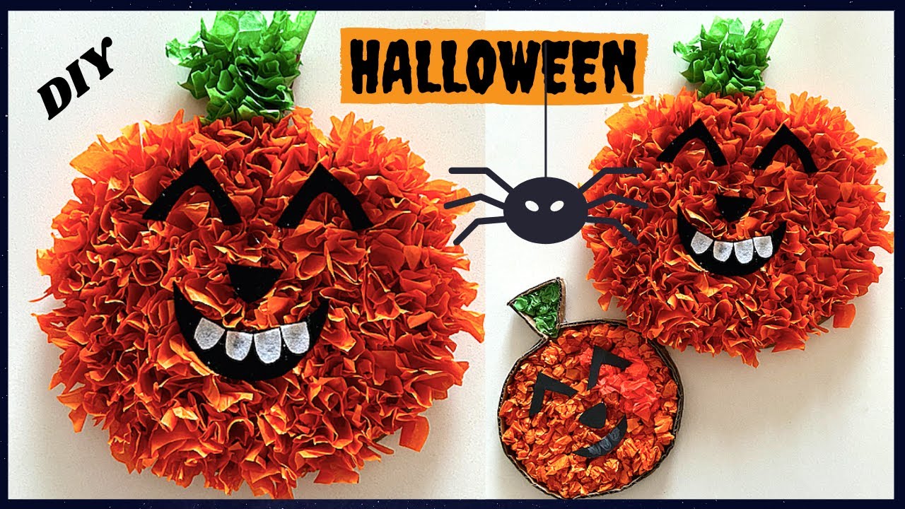 Easy Tissue Paper Pumpkin Craft