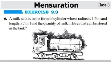 A milk tank is in the form of cylinder whose radius is 1.5 m and length is 7 m. Find the quantit
