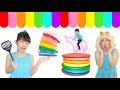 ★レインボー王国の有名店「パティシエひめちゃんのレインボーパンケーキ屋さん」★Rainbow pancake★