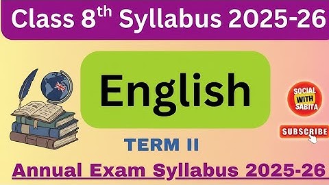Class 8 English cbse syllabus 2025 | class 8 english syllabus 2025-26 | class 8 syllabus 2025-26