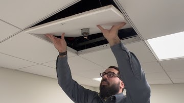How to install ceiling tile with sprinkler head in the middle. (With Breakdown) // Skill Stacking