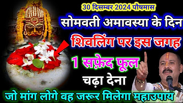 30 दिसम्बर 2024 पौषमास सोमवती अमावस्या के दिन 1 सफेद फूल वाला उपाय जरूर करे || Pradeep Ji Mishra