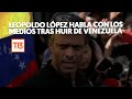 Leopoldo López habla con los medios tras huir de Venezuela