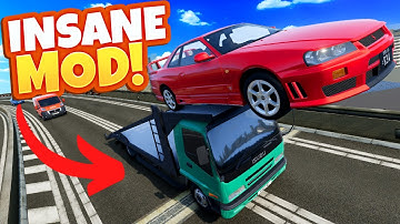 Racing a Skyline Through HEAVY Traffic in BeamNG Drive’s NEW SimpleNG Mod!