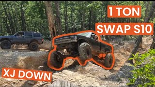 1 Ton SWAPPED S10 first drive OFF-ROAD (broken xj)