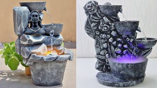 Cement Crafts  Amazing 2 Best Homemade Indoor Strongest Waterfall Fountains | Cemented Life Hacks