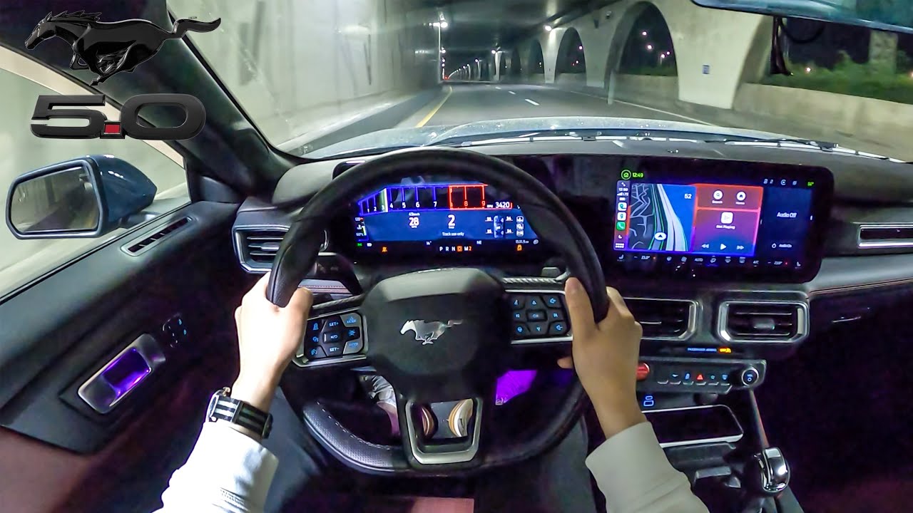 2024 Ford Mustang GT Performance Package (10-Speed Automatic) POV Night Drive