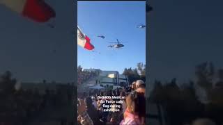 Helicopter accidentally Cuts Flag during Military Exhibition in Mexico #aviation #mexico #helicopter