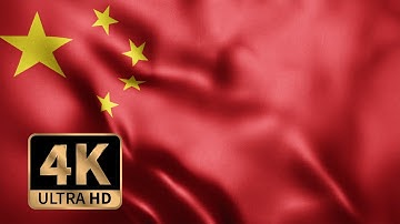4K Ultra HD Loop animation of Photo Realistic fabric waving flag of China China National Flag