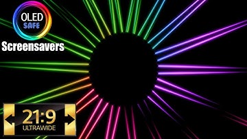 21:9 Ultrawide Rotating Lasers Multicolor Screensaver - 10 Hours - 4K