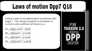 A block is kept on an inclined plane of inclination theta  of length l. the velocity of particle at