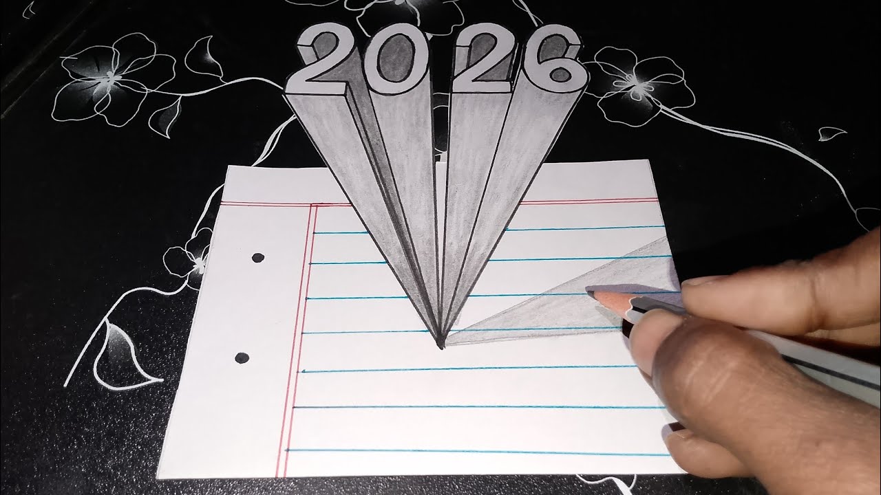 2026🎉3D Realistic Drawing! How to make 3D Easy tutorial Pencil Sketch 🎉2026🎉
