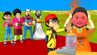 Scary Teacher 3D vs Squid Game Who Making Delicious Fruit Juice for Giant Doll 5 Times Challenge screenshot 4