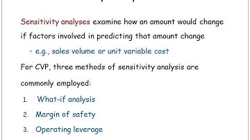 Sensitivity Analysis and CVP