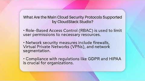 What Are the Main Cloud Security Protocols Supported by CloudStack Studio? | Cloud Stack Studio News