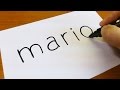 How to turn words MARIO into a Cartoon - Doodle art on paper