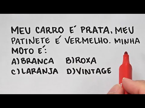 🔥 RACIOCÍNIO LÓGICO -  A cor da moto é...❓️