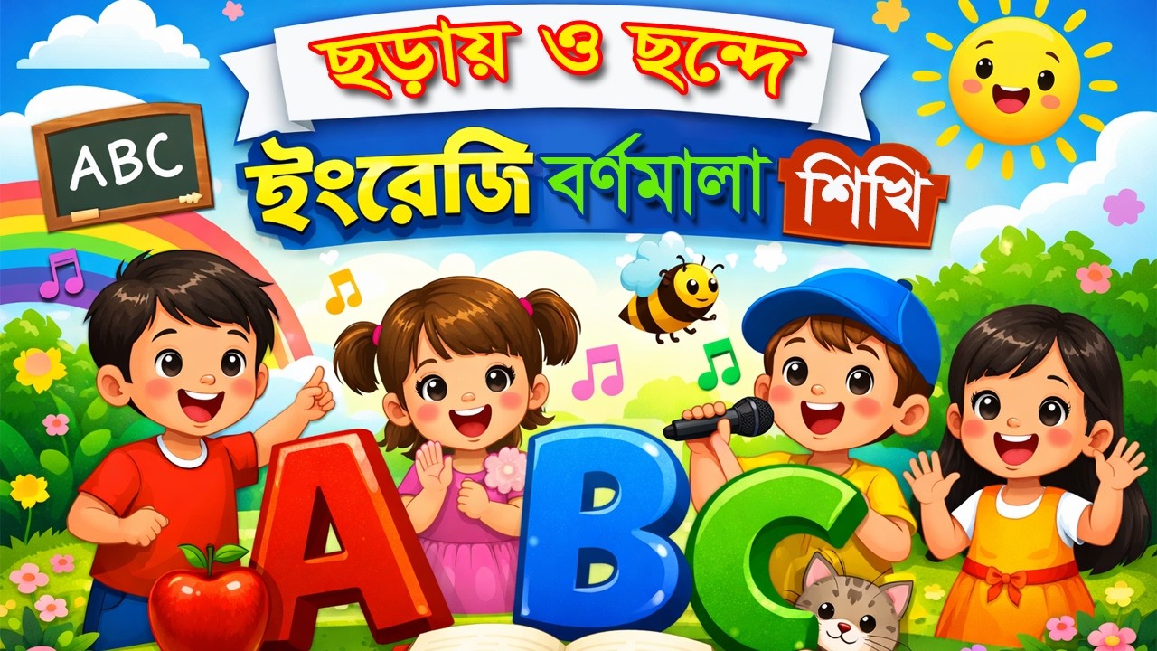 ছড়ায় ও ছন্দে ইংরেজি বর্ণমালা শিখি | ABC Learning for Kids | Play Class & Nursery English Alphabet