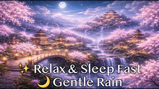 ππΈ Celestial Sakura Kingdom Rain for Deep Sleep | Cherry Blossom Temple ASMR Ambience