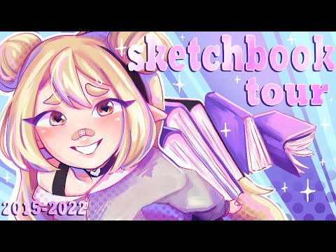 GIANT Sketchbook Tour! (7 Years worth of Drawing) calm/cozy vibe ☕🌸✨ 2015-2022