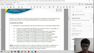 Video Unidad 3   Tarea 4   Práctica   Visual Studio Code assembler