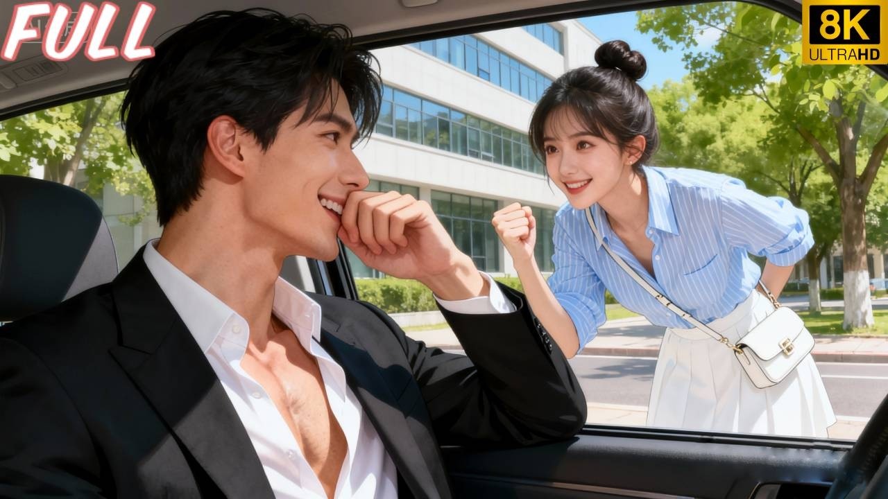 كانت تتدرّب على الابتسام أمام النافذة، دون أن تعرف أن المدير التنفيذي يراقبها — متأثّر ببراءتها.