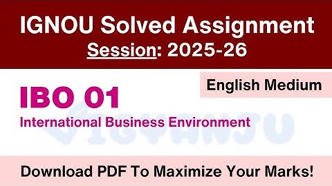 IGNOU IBO 01 Solved Assignment 2025-26 English Medium