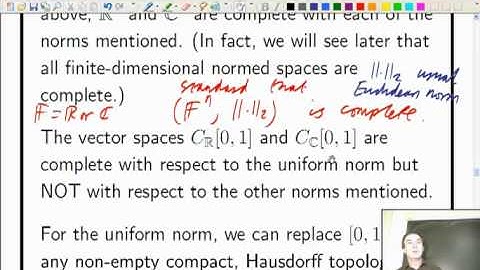 Lecture 10: Functional Analysis - Normed spaces and Banach spaces