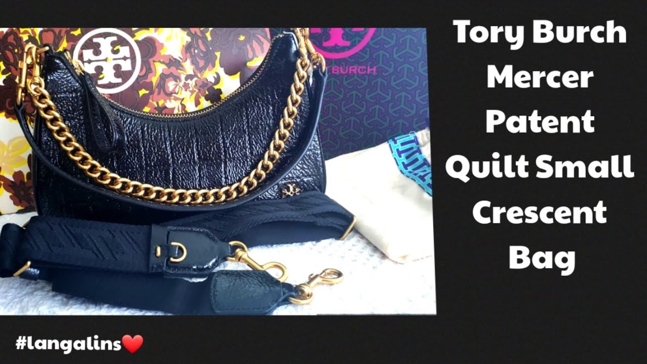 151 MERCER PATENT QUILT SMALL CRESCENT BAG #langalins #toryburch  #crossbodybag #handbags #fashion - YouTube