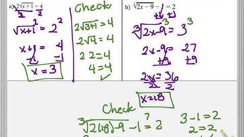5.4A Solving Radical Equations Part 1