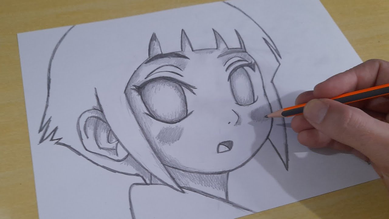 Como desenhar a HINATA HYUGA (Naruto) passo a passo, fácil e rápido 